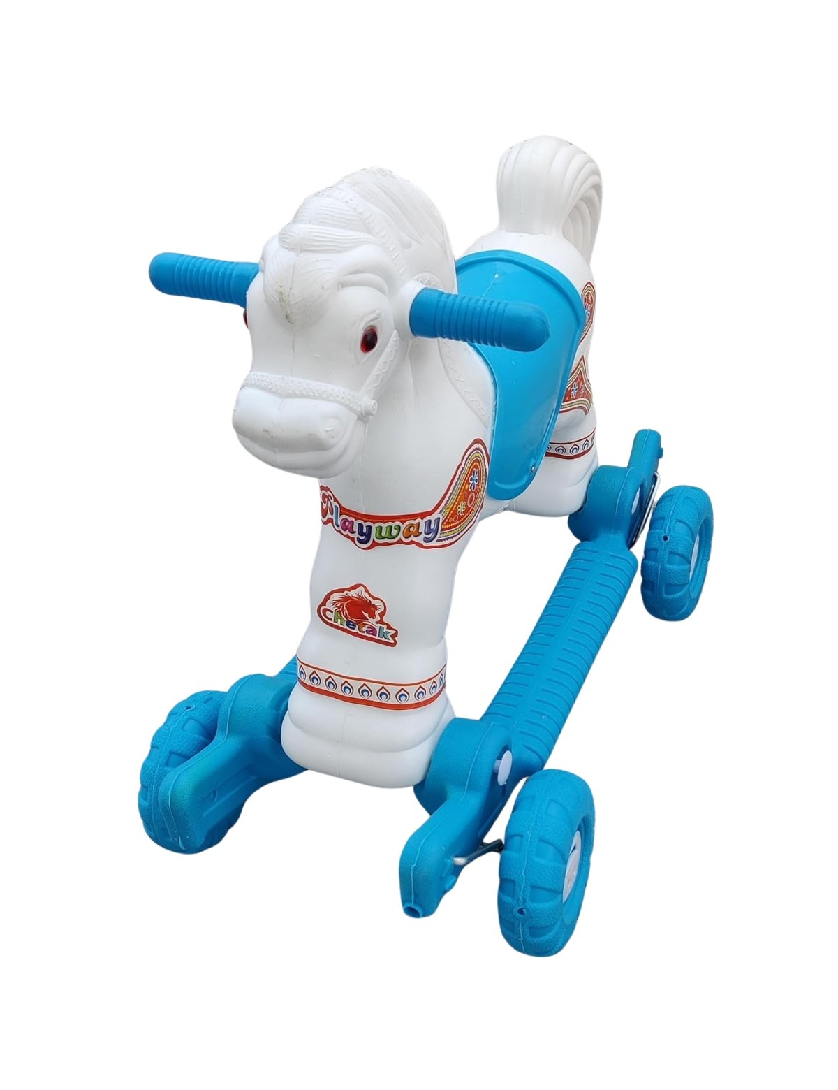 PLASTIC CHETAK HORSE WITH ROCKING FUNCTION AND RUNNING Car Non Battery Operated Ride On - Image 3