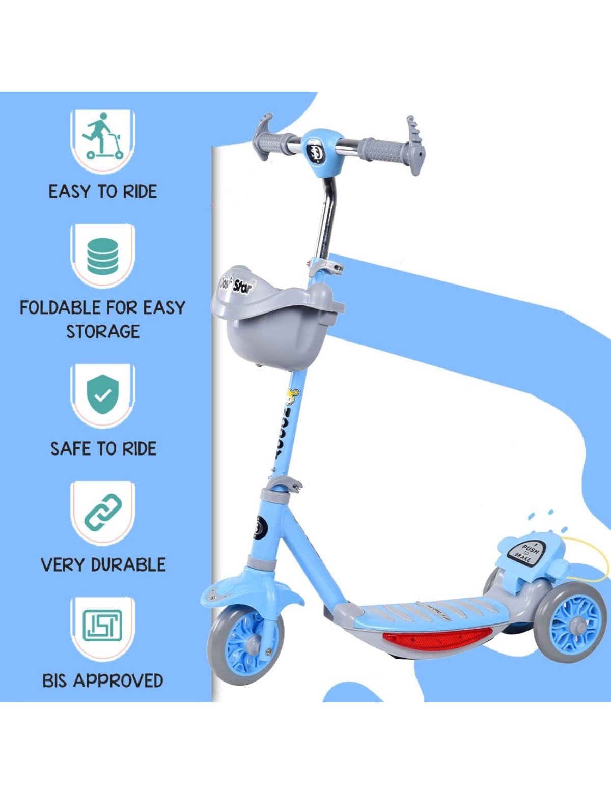 Dash Star Kids Noddy Scooter With Light And Music Ride On - Image 10