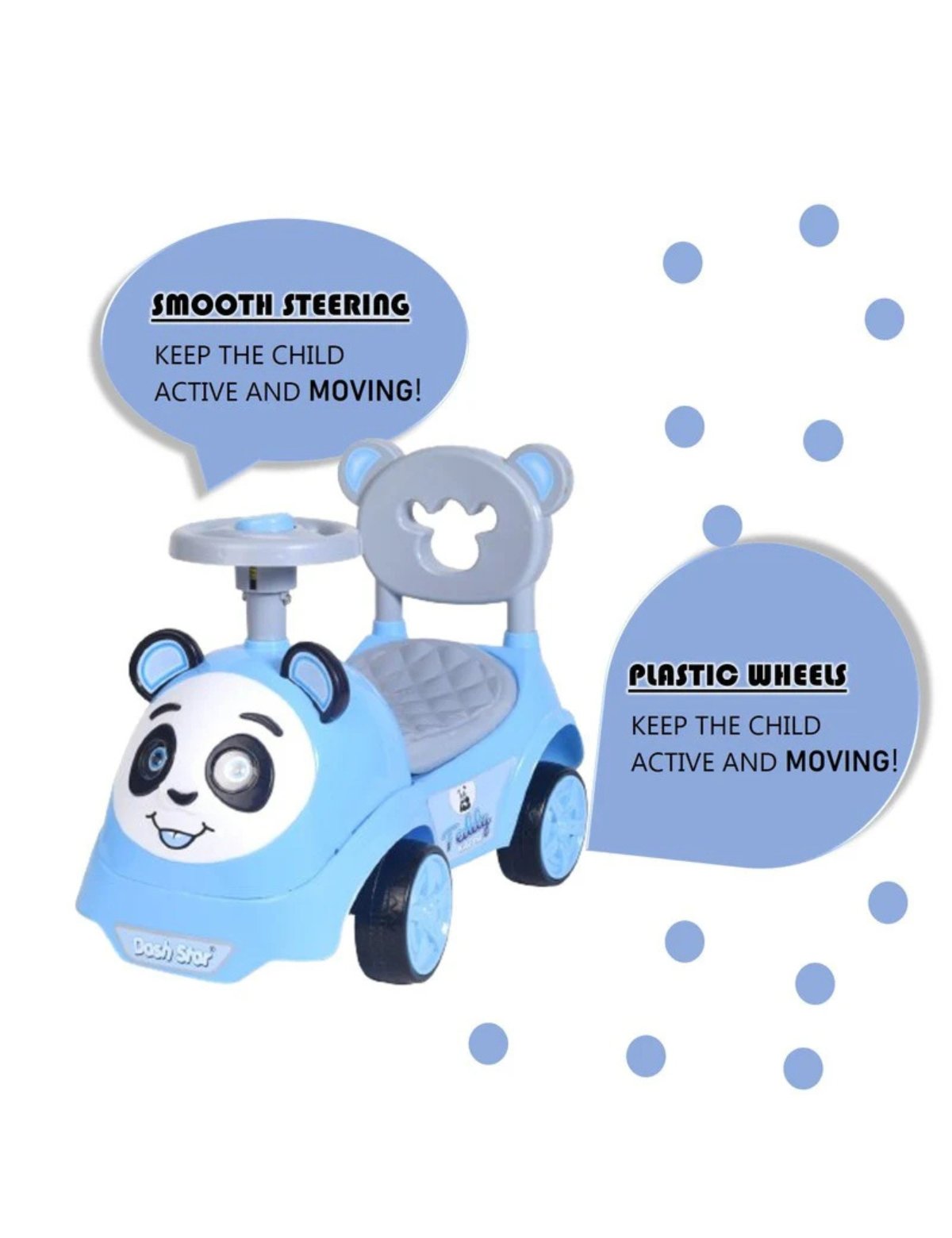 Teddy DX Dash Star Kids Ride On Car Toy with Music, Sound, Lights and Backrest Seat Rideons & Wagons Non Battery Operated Ride - Image 5