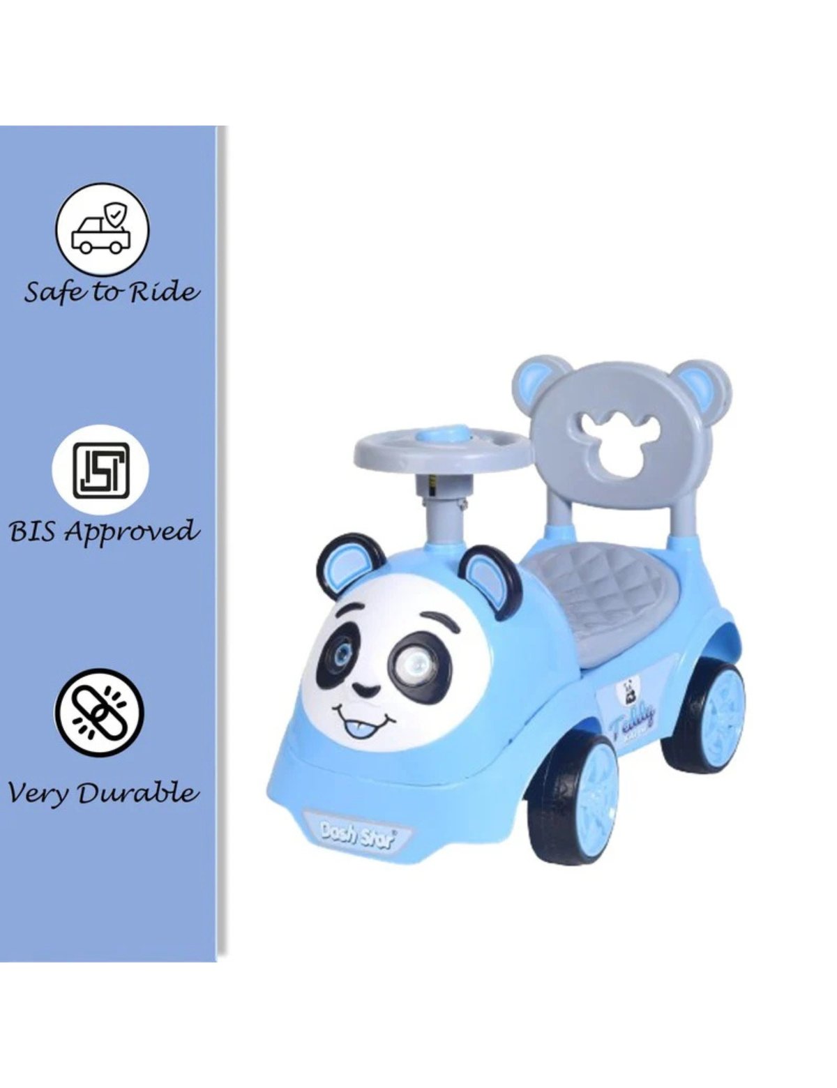 Teddy DX Dash Star Kids Ride On Car Toy with Music, Sound, Lights and Backrest Seat Rideons & Wagons Non Battery Operated Ride - Image 6
