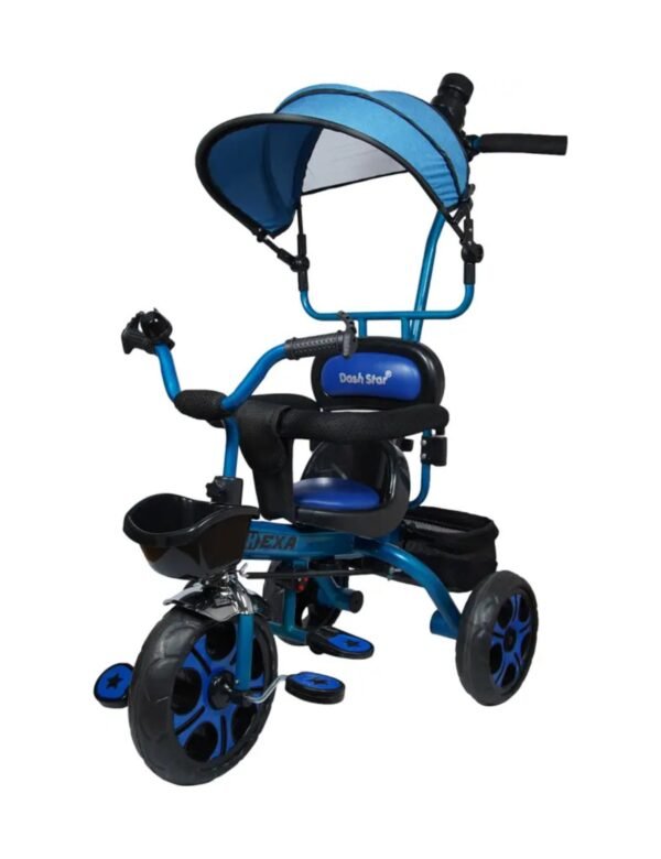 Dash Star Hexa Super Tricycle for Kids Smart Plug & Play with Canopy, Storage Basket Hexa Tricycle