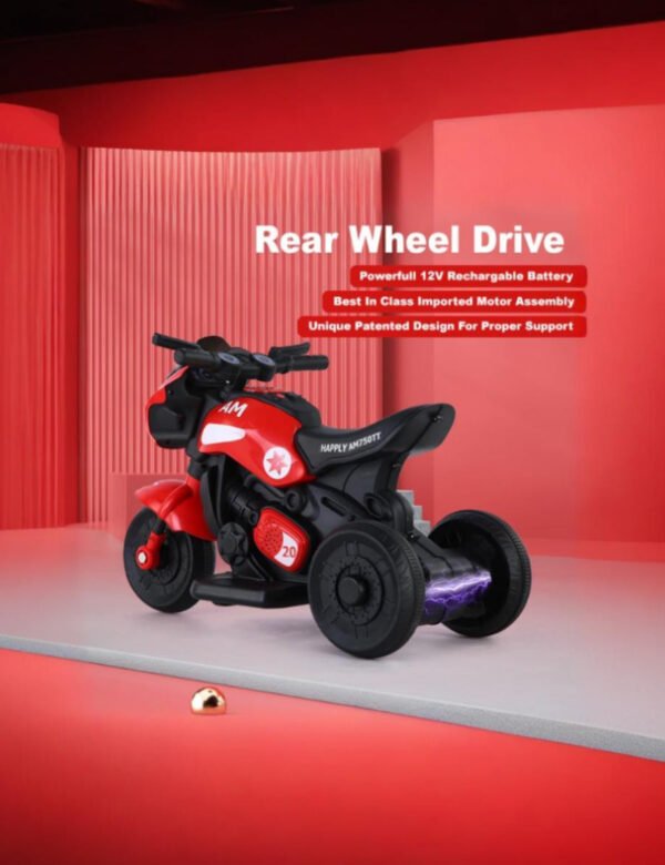 Ninja Ev With Music And Lights, Forward and Backward Gear, Built in MP3 player Bike Battery operated Ride On - Image 3