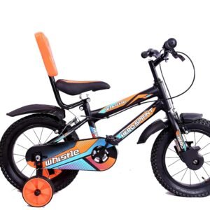 HERO CYCLES Whistle 14 Inch Tire Single Speed Kids Cycle - 12" Frame, Orange, Ideal for 4+ Years