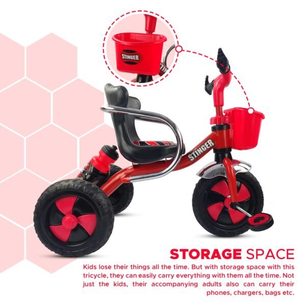 Dash Stinger Tricycle for Kids, Baby Cycle, Kids Cycle, Tricycle for Kids for 3 Years to 5 Years with Storage Basket and Sipper (Capacity 25kg  ) - Image 3
