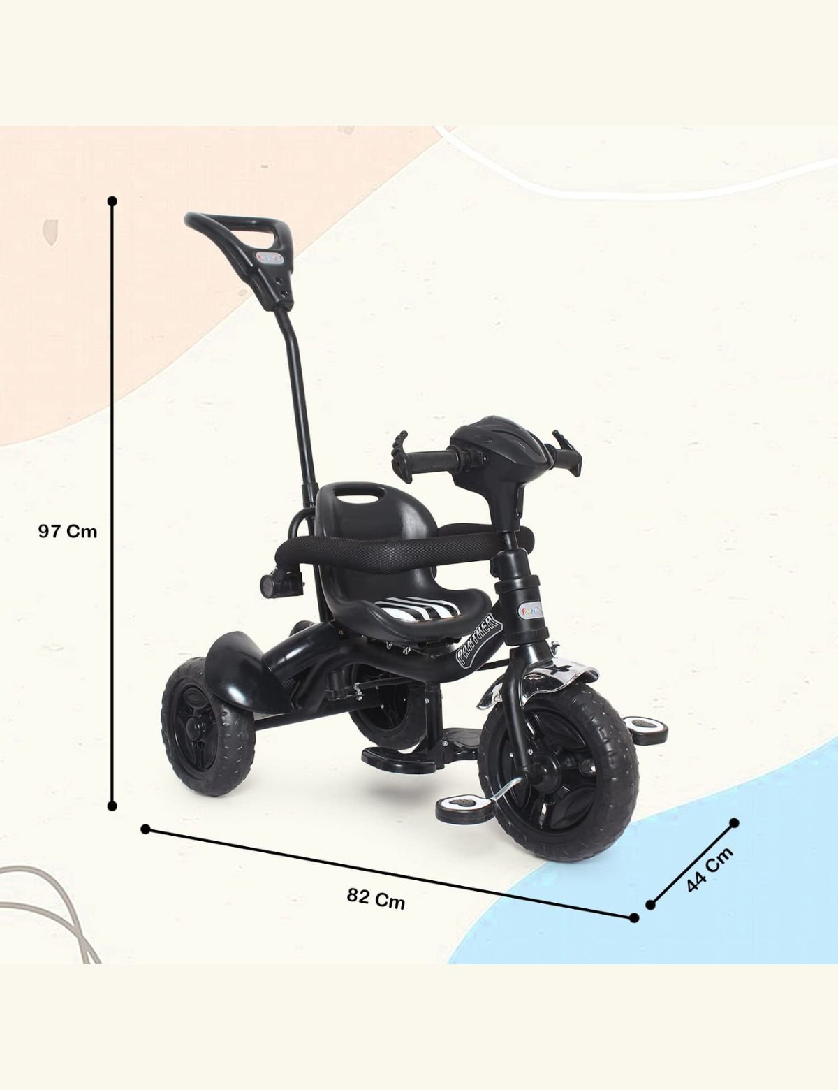 Fun Ride Kid's Tricycle Panther 2 in1 for 1 to 5 Years - Plug and Play Baby Trike with Music and Lights with Removable Parental Control Handle - Image 10