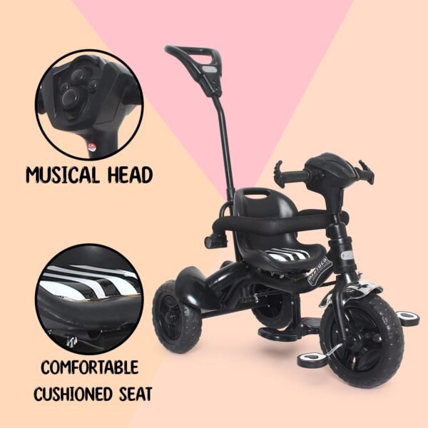 Fun Ride Kid's Tricycle Panther 2 in1 for 1 to 5 Years - Plug and Play Baby Trike with Music and Lights with Removable Parental Control Handle - Image 2